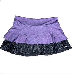 Lija Purple And Black Layered Match Tennis Skort Size Small